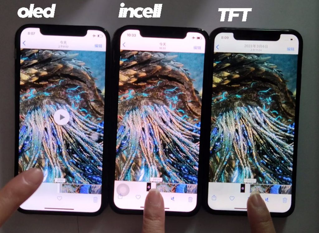 display iphone oled vs incell vs tft
